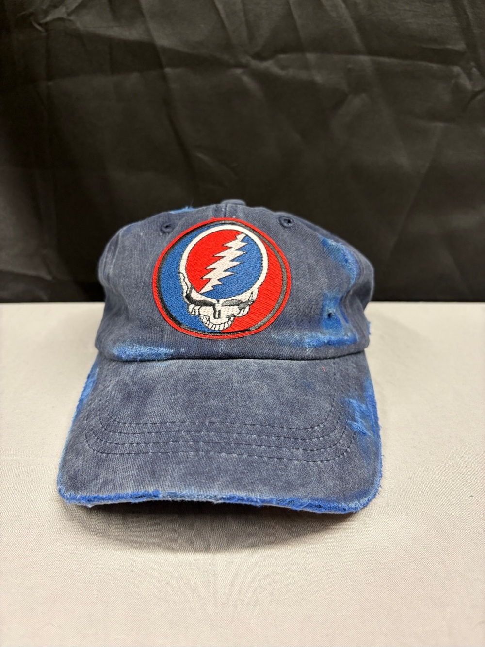 Grateful Dead Navy Baseball Cap with Red & Blue Skull Patch